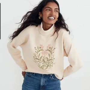 Madewell Cream Floral-Print Sweatshirt